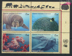 UNO - Genf 588-591 Viererblock (kompl.Ausg.) Postfrisch 2008 Gefährdete Arten: Meerestiere (10054350 - Unused Stamps