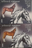 India 2009 Error Horses - Breeds Of Horses "error Dry Print Or Colour Variation" MNH, As Per Scan - Plaatfouten En Curiosa