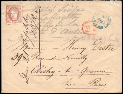 España - Edi O 113 - 1872 - Sobre A Clichy + Marca Azul De Salida + "PP" En Ovalo - Covers & Documents