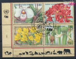 UNO - Genf 288-291 Viererblock (kompl.Ausg.) Gestempelt 1996 Gefährdete Pflanzen (10072789 - Used Stamps