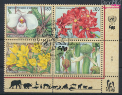 UNO - Genf 288-291 Viererblock (kompl.Ausg.) Gestempelt 1996 Gefährdete Pflanzen (10072791 - Used Stamps