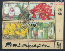 UNO - Genf 288-291 Viererblock (kompl.Ausg.) Gestempelt 1996 Gefährdete Pflanzen (10072792 - Used Stamps