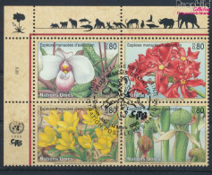 UNO - Genf 288-291 Viererblock (kompl.Ausg.) Gestempelt 1996 Gefährdete Pflanzen (10072797 - Used Stamps