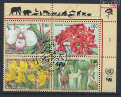 UNO - Genf 288-291 Viererblock (kompl.Ausg.) Gestempelt 1996 Gefährdete Pflanzen (10072799 - Used Stamps