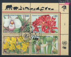 UNO - Genf 288-291 Viererblock (kompl.Ausg.) Gestempelt 1996 Gefährdete Pflanzen (10072801 - Used Stamps