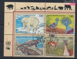 UNO - Genf 305-308 Viererblock (kompl.Ausg.) Gestempelt 1997 Gefährdete Tiere (10072711 - Used Stamps