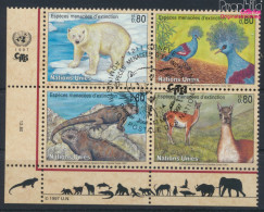 UNO - Genf 305-308 Viererblock (kompl.Ausg.) Gestempelt 1997 Gefährdete Tiere (10072720 - Used Stamps