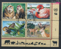 UNO - Genf 330-333 Viererblock (kompl.Ausg.) Gestempelt 1998 Gefährdete Tiere (10073206 - Used Stamps