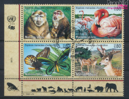 UNO - Genf 330-333 Viererblock (kompl.Ausg.) Gestempelt 1998 Gefährdete Tiere (10073209 - Used Stamps