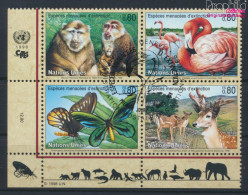 UNO - Genf 330-333 Viererblock (kompl.Ausg.) Gestempelt 1998 Gefährdete Tiere (10073210 - Used Stamps