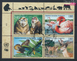 UNO - Genf 330-333 Viererblock (kompl.Ausg.) Gestempelt 1998 Gefährdete Tiere (10073216 - Used Stamps