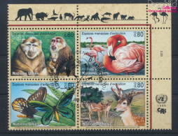 UNO - Genf 330-333 Viererblock (kompl.Ausg.) Gestempelt 1998 Gefährdete Tiere (10073218 - Used Stamps