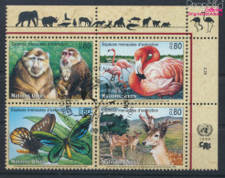 UNO - Genf 330-333 Viererblock (kompl.Ausg.) Gestempelt 1998 Gefährdete Tiere (10073220 - Used Stamps