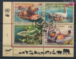 UNO - Genf 385-388 Viererblock (kompl.Ausg.) Gestempelt 2000 Gefährdete Tiere (10073010 - Used Stamps