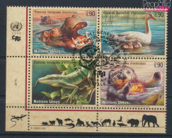 UNO - Genf 385-388 Viererblock (kompl.Ausg.) Gestempelt 2000 Gefährdete Tiere (10073011 - Used Stamps