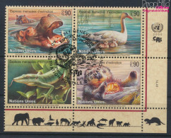 UNO - Genf 385-388 Viererblock (kompl.Ausg.) Gestempelt 2000 Gefährdete Tiere (10073015 - Used Stamps