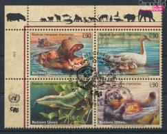 UNO - Genf 385-388 Viererblock (kompl.Ausg.) Gestempelt 2000 Gefährdete Tiere (10073016 - Used Stamps