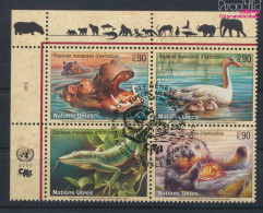 UNO - Genf 385-388 Viererblock (kompl.Ausg.) Gestempelt 2000 Gefährdete Tiere (10073019 - Used Stamps