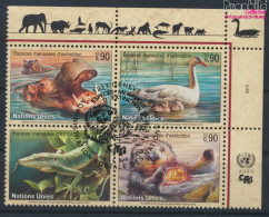 UNO - Genf 385-388 Viererblock (kompl.Ausg.) Gestempelt 2000 Gefährdete Tiere (10073021 - Used Stamps