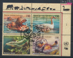 UNO - Genf 385-388 Viererblock (kompl.Ausg.) Gestempelt 2000 Gefährdete Tiere (10073023 - Used Stamps