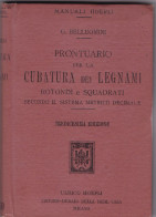 MANUALI HOEPLI "PRONTUARIO PER LA CUBATURA DEI LEGNAMI"  G. BELLUOMINI 13^ EDIZIONE ANNO 1920 - Autres & Non Classés
