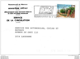 241 - 40 - Enveloppe Envoyée De Montecarlo En Suisse 1992 - Brieven En Documenten