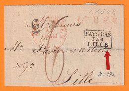 Circa 1830 - Bande De Journal De Belgique Vers Lille, France - Entrée Pays Bas Par LILLE - Taxe 6 - LPB2R - 1815-1830 (Periodo Holandes)