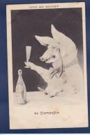 CPA Cochon Pig Position Humaine Non Circulé Champagne Espinasse - Cerdos