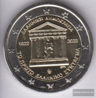 Greece 2022 Stgl./unzirkuliert Reissue: Stgl./unzirkuliert 2022 2 Euro 200 Years Constitution - Greece