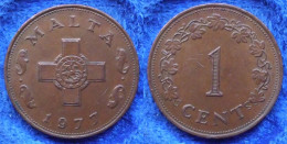 MALTA - 1 Cent 1977 "the George Cross" KM# 8 Republic Since 1964 (recognized 1974) - Edelweiss Coins - Malte