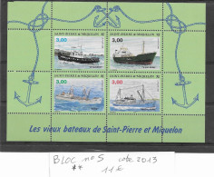 SAINT PIERRE ET MIQUELON Bloc N° 5 ++ - Hojas Y Bloques