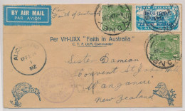 NUEVA ZELANDA CC PRIMER VUELO FIRST TRANS TASMAN AIR MAIL A AUSTRALIA 1934 - Poste Aérienne