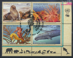 UNO - New York 1079-1082 Viererblock (kompl.Ausg.) Gestempelt 2008 Meerestiere (10076693 - Used Stamps