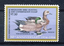 HUNTING PERMIT STAMP - DUCKSTAMP 1984 - 50 Th ANNIVERSARY 1934-1984 - MNH                                          Hk142 - Duck Stamps