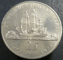 Sant'Elena - 25 Pence (Crown) 1973 - 300° Anniversario Di Sant'Elena - KM# 5 - Saint Helena Island