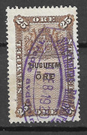 SCHWEDEN Sweden Ca 1895 Stempelmarke Revenue Tax 25 ORE  - Steuermarken