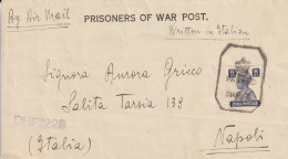 1945. Lettera PRIGIONIERO DI GUERRA, Dall'India Per Napoli, Per Via Aerea. DHP / 223 - 1939-45