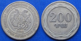 ARMENIA - 200 Dram 2003 KM# 96 Independent Republic (1991) - Edelweiss Coins - Armenien