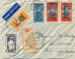 DAHOMEY LETTRE RECOMMANDEE PAR AVION CENSUREE DEPART COTONOU 24 JUIN 41 DAHOMEY POUR LA FRANCE - Storia Postale