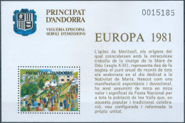 Pirincipat D'Andorra - Europa 1981 Vegueria Episcopal,Mini Sheet,MNH - N°-0015185 - Episcopal Viguerie