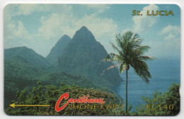 St. Lucia - Pitons - 3CSLC (Short, Italic Font With Curved 3) - Santa Lucía