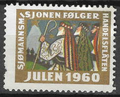 1956 Norway Sjonen Folger Handelsflaten Christmas Cinderella Vignette - Ungebraucht