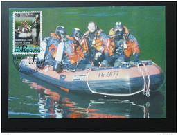 Carte Maximum Card Sauveteurs Rescue Zodiac Plongée Diving Luxembourg 2001 - Cartes Maximum