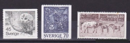 SUECIA 1977 - SERIE CORRIENTE - FAUNA - BUHO - CABALLO - YVERT Nº 972/974** - Chevaux