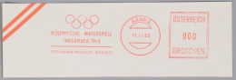 EMA Red Meter Freistempel Jeux Olympiques D'Hiver Winter Olympics Games Olympische Winterspiele Innsbruck 1964 AXAMS - Inverno1964: Innsbruck