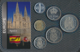 Spanien 1975 Stgl./unzirkuliert Kursmünzen 1975 50 Centimos Bis 100 Pesetas (10091977 - Ongebruikte Sets & Proefsets