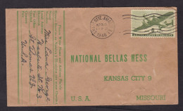 USA: Cover, 1946, 1 Stamp, Airplane, Cancel Charlotte Amalie, Virgin Islands (damaged; Creases) - Deens West-Indië