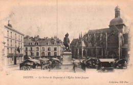 Dieppe - Place - La Statue De Duquesnes Et L'église Saint Jacques - Marché - Dieppe