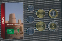 Saudi-Arabien 2016 Stgl./unzirkuliert Kursmünzen 2016 1 Halala Bis 2 Riyals (10092034 - Arabia Saudita