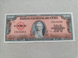 Billete De Cuba De 100 Pesos, Año 1956, UNC - Cuba